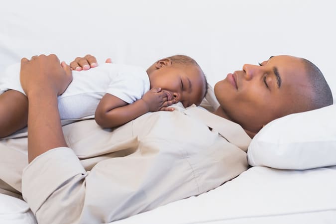 Father Asleep With His Baby