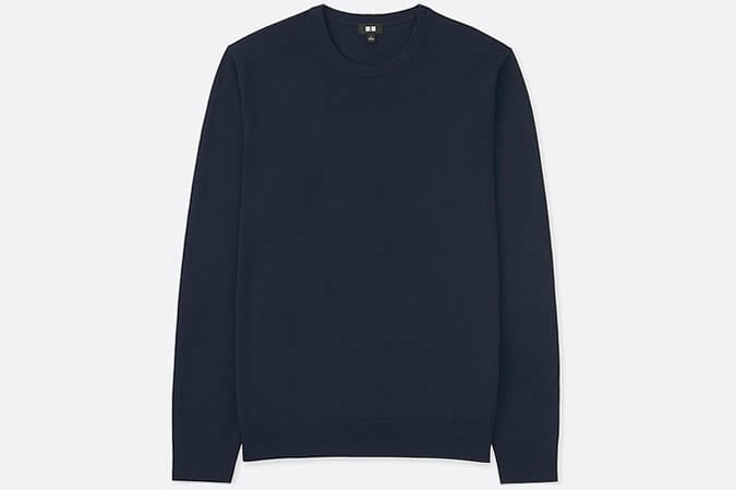 Uniqlo MEN EXTRA FINE MERINO CREW NECK LONG SLEEVED JUMPER