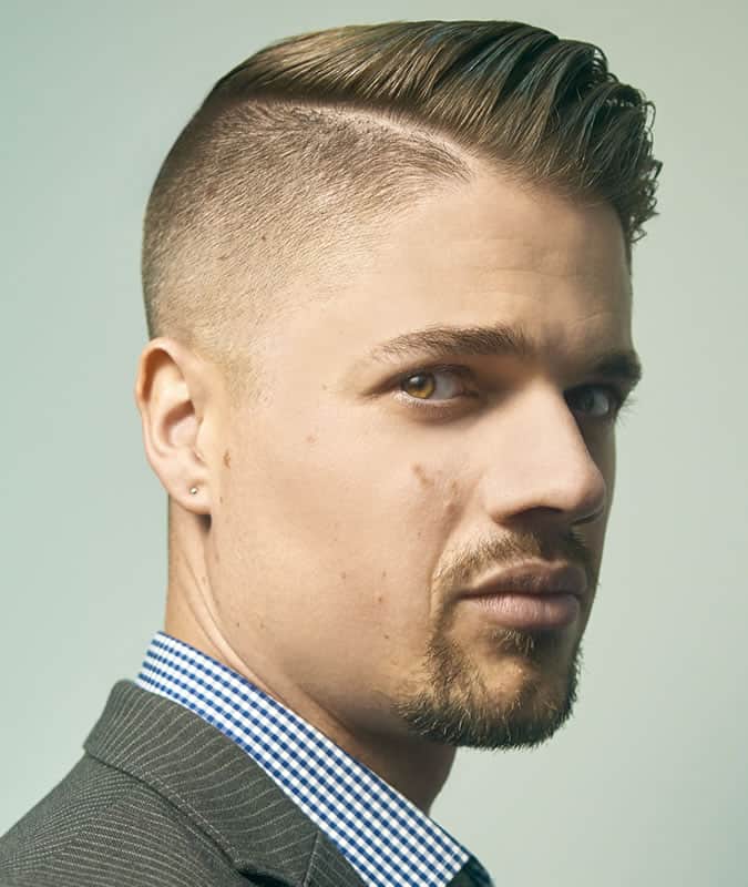 Men's Comb Over Fade Long Side Parting Hairstyle