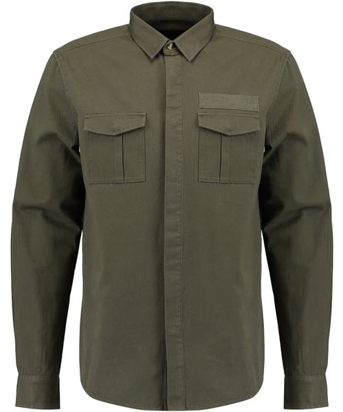 TWISTED SOUL Mens Khaki Long Sleeve Utility Shirt