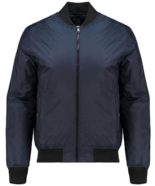 TWISTED SOUL Mens Navy Branded Bomber Jacket