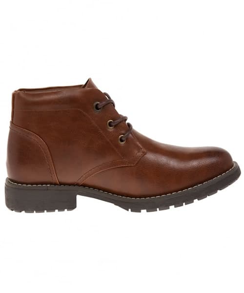 TS HERITAGE Mens Brown Padded Collar Chukka Boot