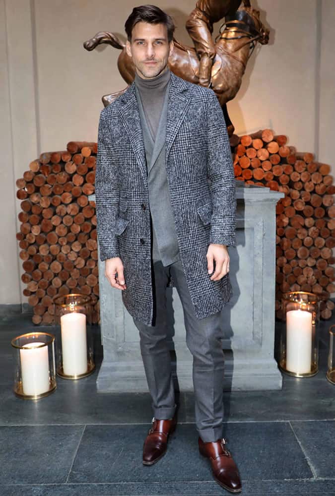 Johannes Hubel in an all-grey outfit