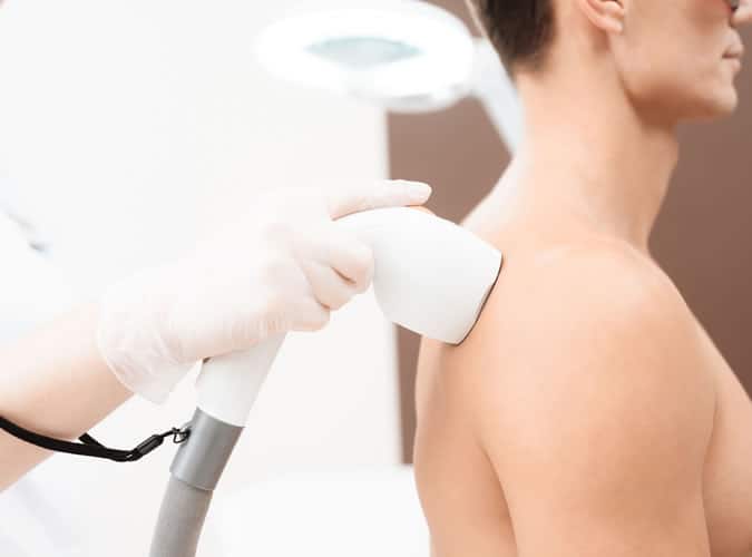 Man Having Laser Hair Removal