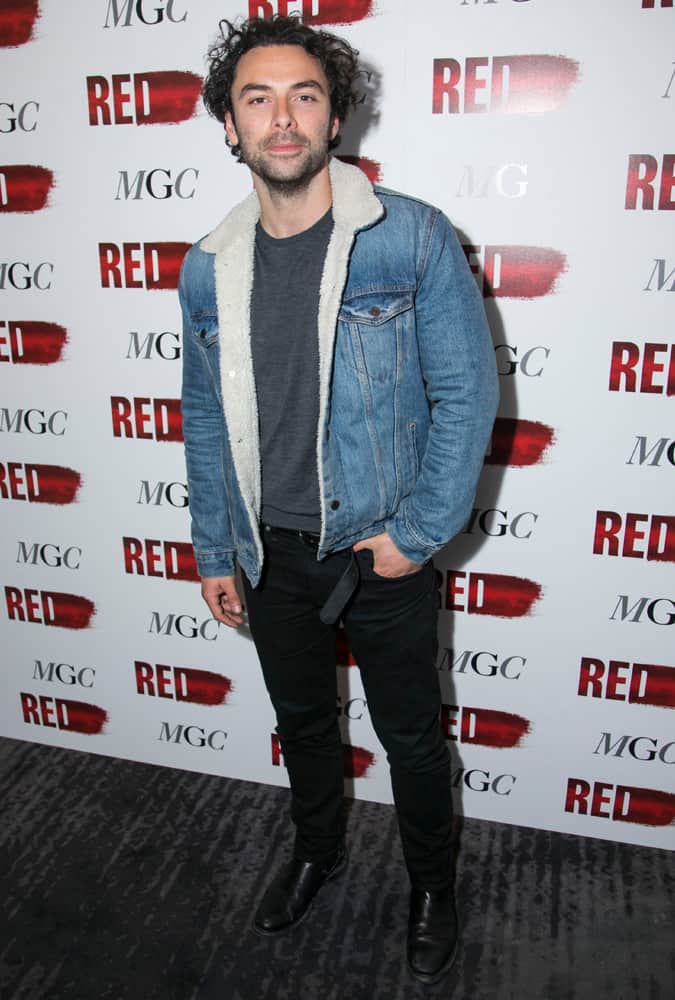 Aidan Turner Wearing A Denim Jacket