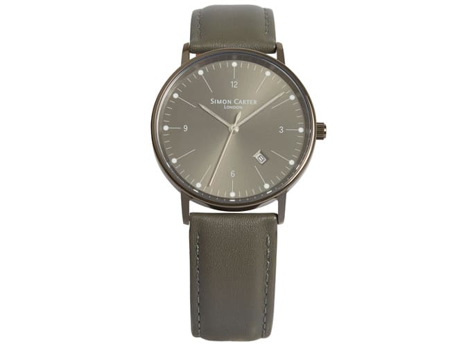 Simon Carter Gunmetal Bevelled Window Watch