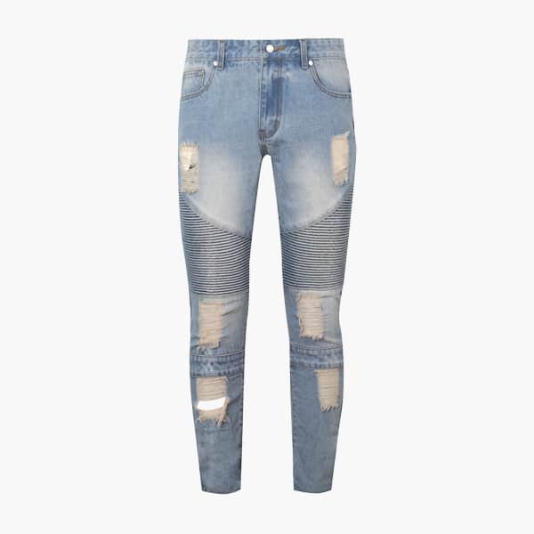 Dele Alli x boohooMAN Skinny Fit Biker Jeans With Zipped Cuff