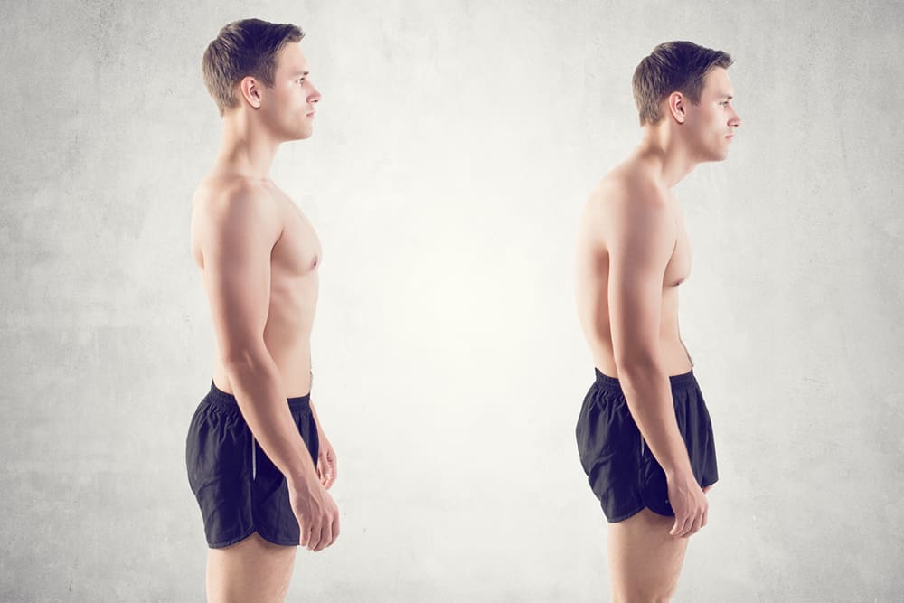 Good and bad posture for a man