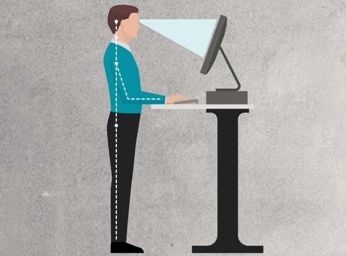 Good posture for a man standing up