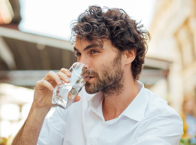 Man drinking water