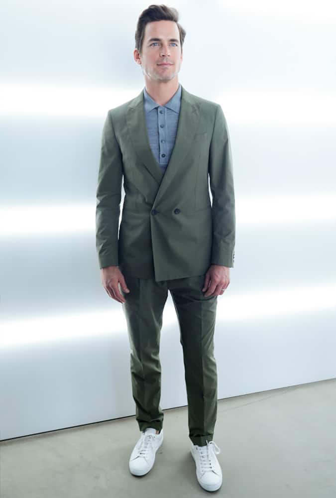 Matt Bomer Wearing A Green Suit