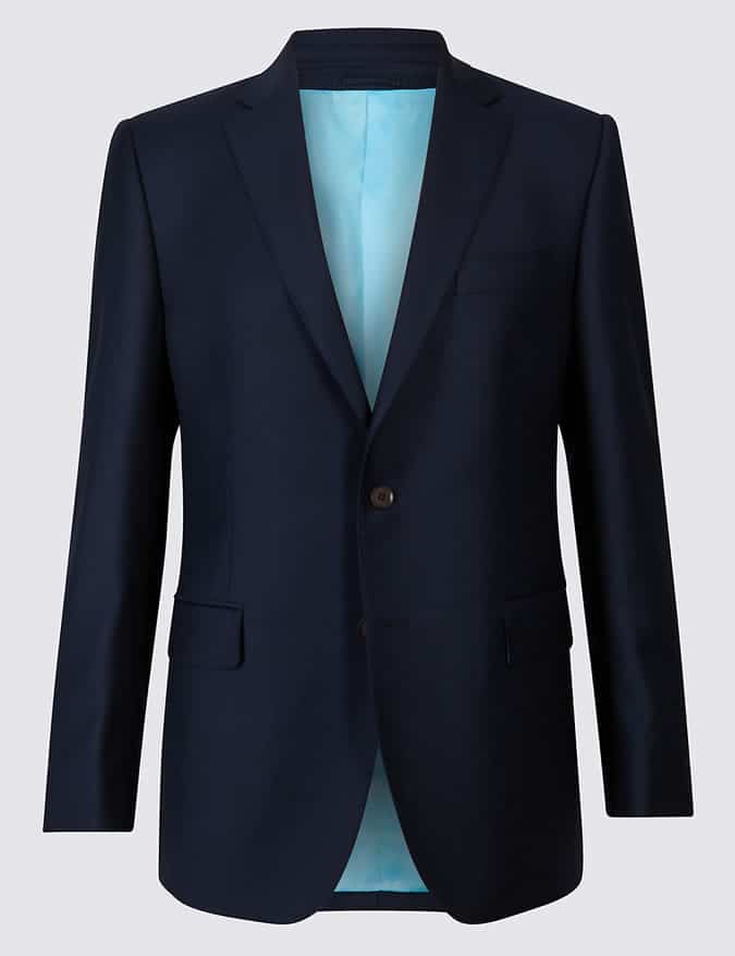 Navy Tailored Fit Wool Jacket