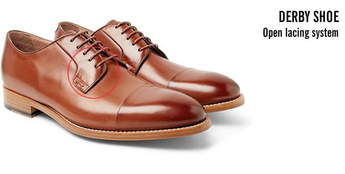 Derby Shoe Open Lacing System