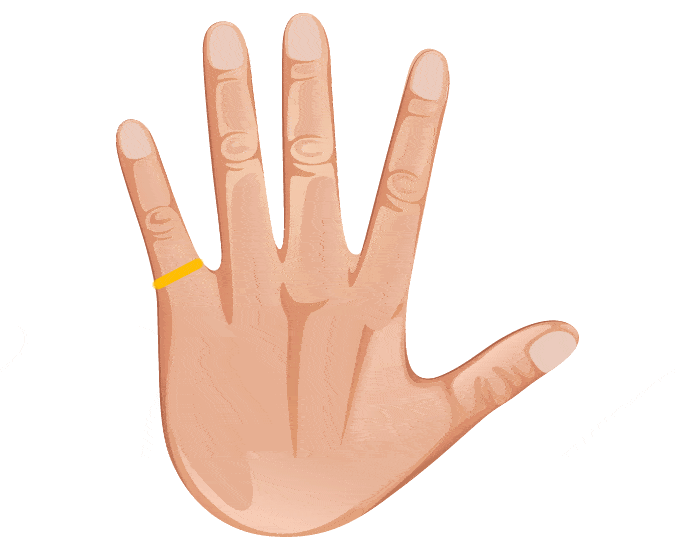 Men's Pinky Finger Ring on Hand