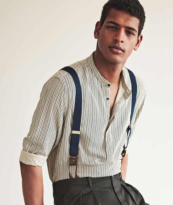 Men's vertical pinstripe shirt
