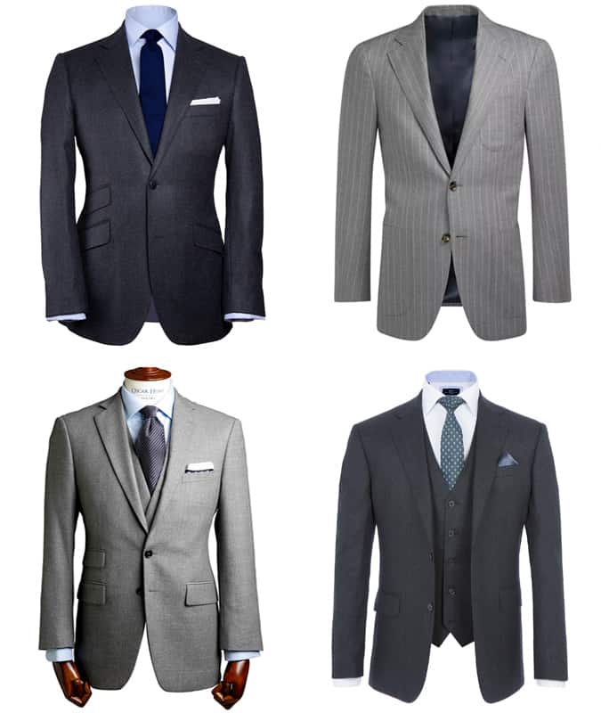 Grey Flannel Single-Breasted Three-Piece Suit