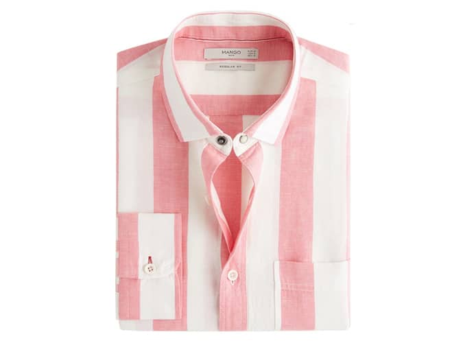 Regular fit cotton linen-blend shirt