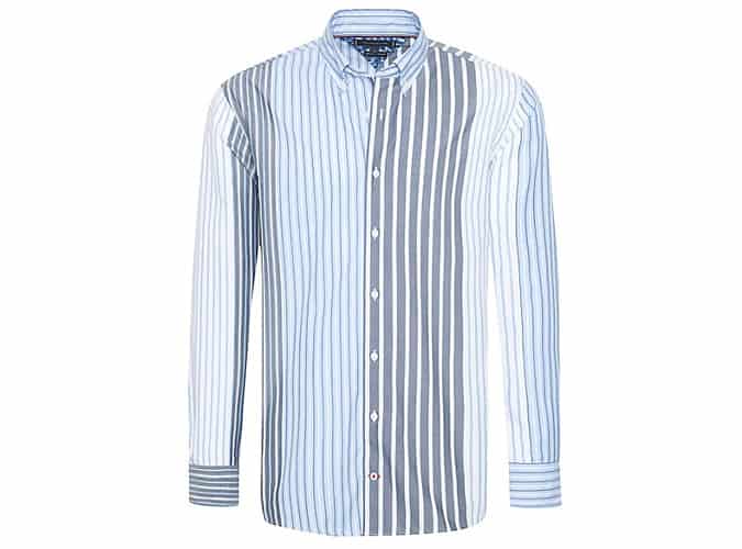 RELAXED FIT MIXED STRIPE SHIRT