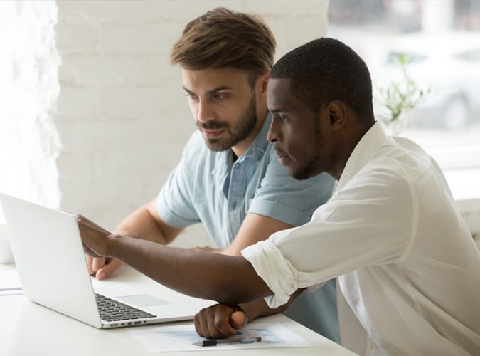 coworkers working together