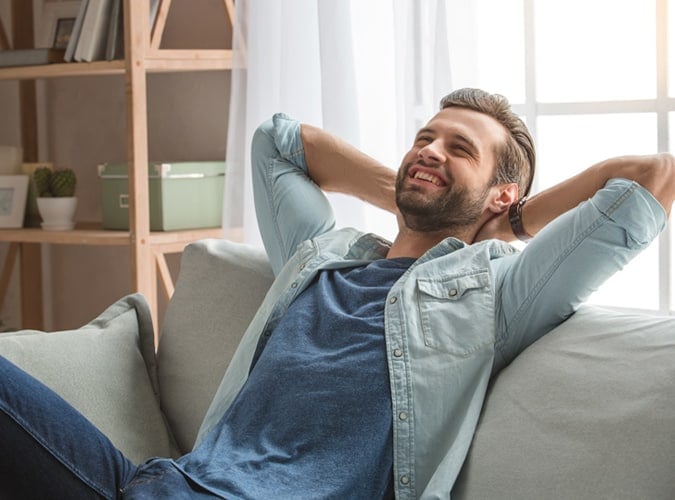 relaxed happy man