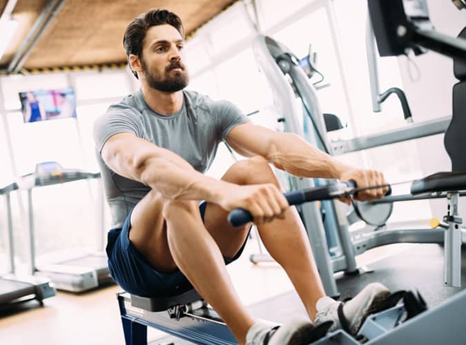 Man exercising in the gym
