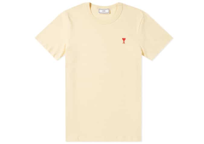 AMI EMBROIDERED HEART LOGO TEE