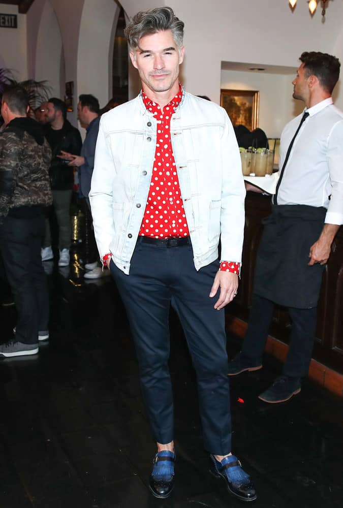 Eric Rutherford Wearing A Polka Dot Shirt