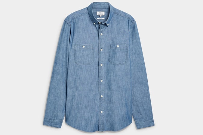Denim Blue Chambray Regular Fit Shirt