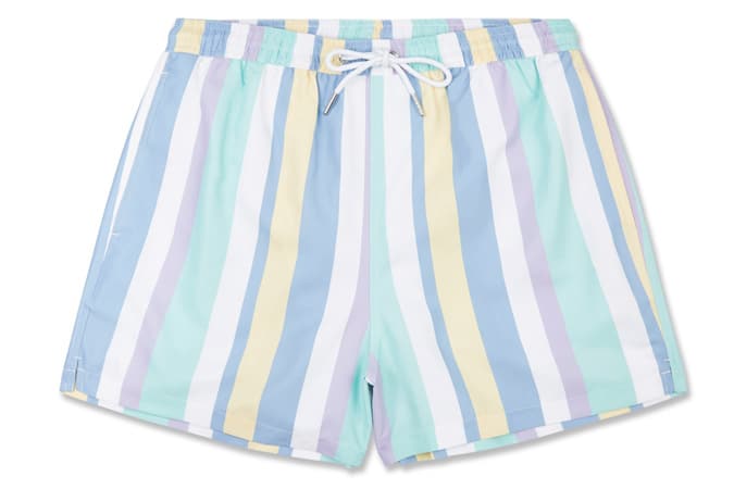 Lilac Vertical Stripe Swim Shorts