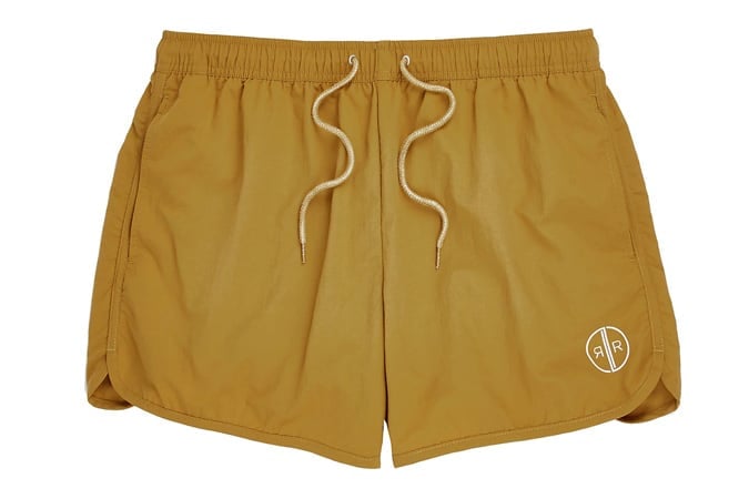 Dark yellow runner swim shorts