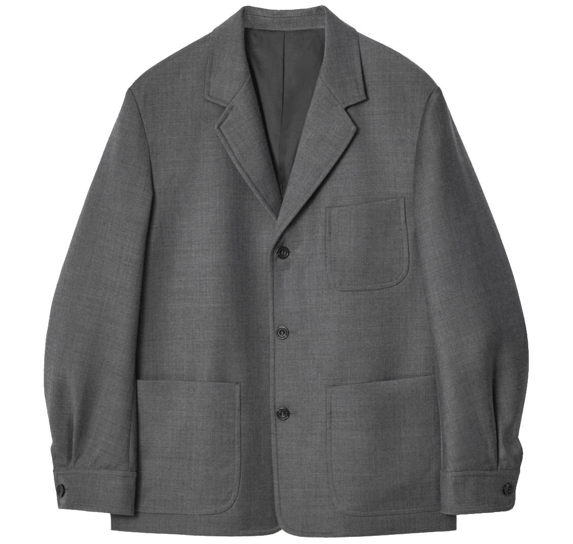 COS RELAXED UNSTRUCTURED MERINO WOOL-BLEND BLAZER