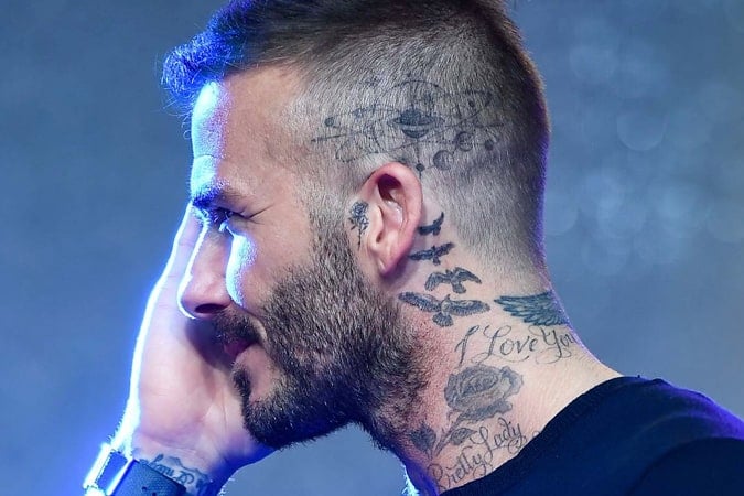 David Beckham Solar System Scalp Tattoo