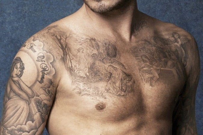 David Beckham Lady In A Forest Tattoo