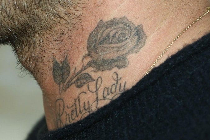 David Beckham Rose Tattoo