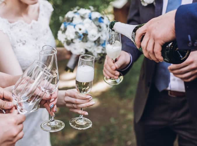 Champage Reception At A Wedding