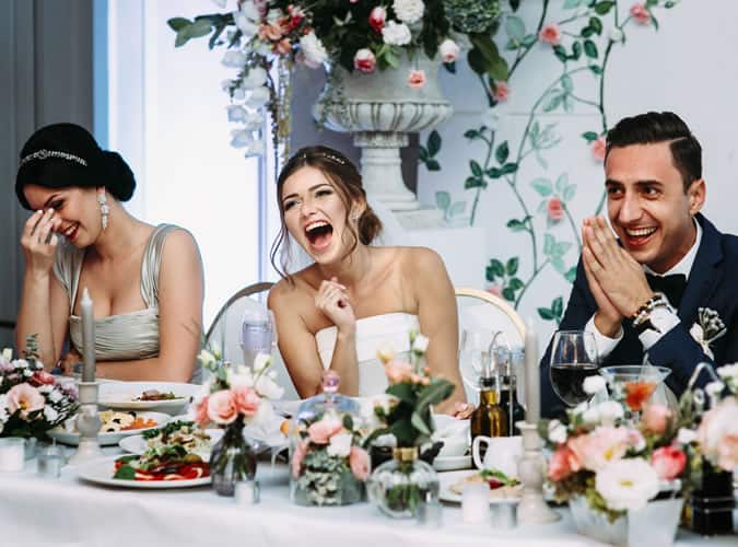 Wedding Guests Laughing