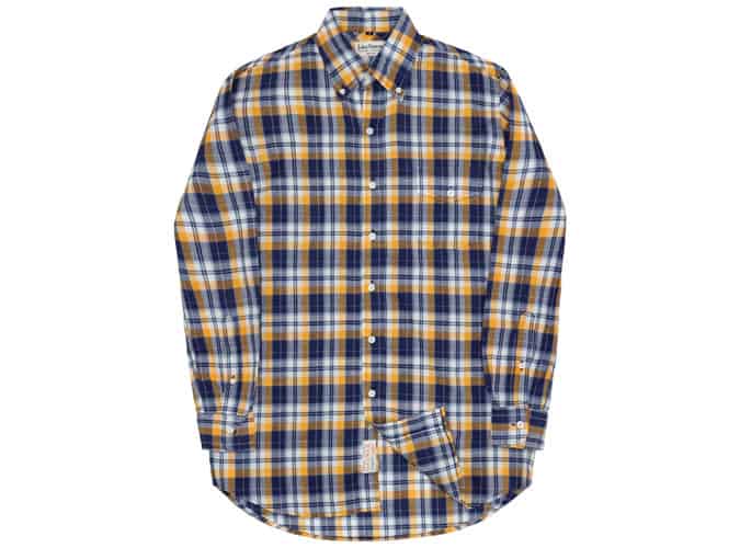 John Simons BLUE YELLOW MADRAS BUTTON DOWN SHIRT