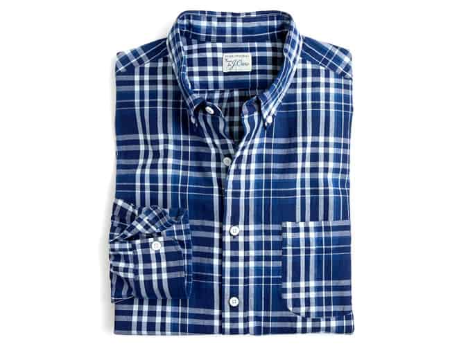 J.Crew Indian madras shirt in blue plaid