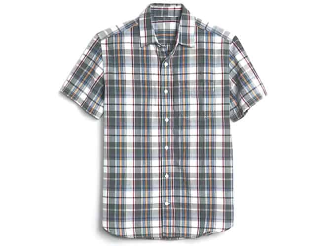 Short Sleeve Utility Shirt in Madras Plaid