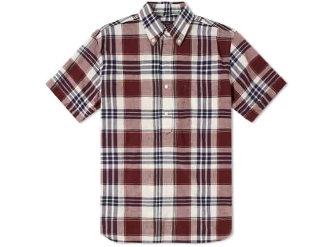 BEAMS PLUS SHORT SLEEVE POPOVER MADRAS CHECK SHIRT