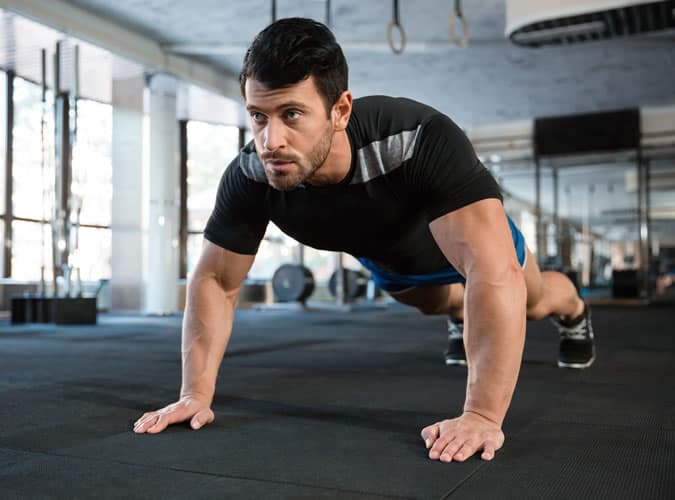 man doing a push up