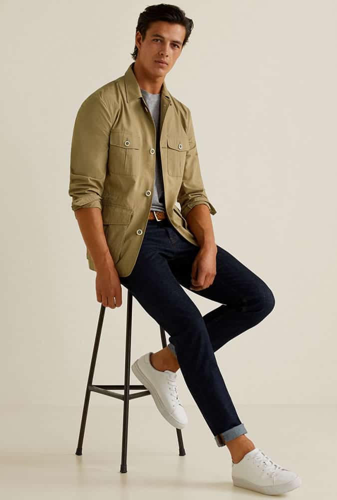 safari jacket worn casually by Mango