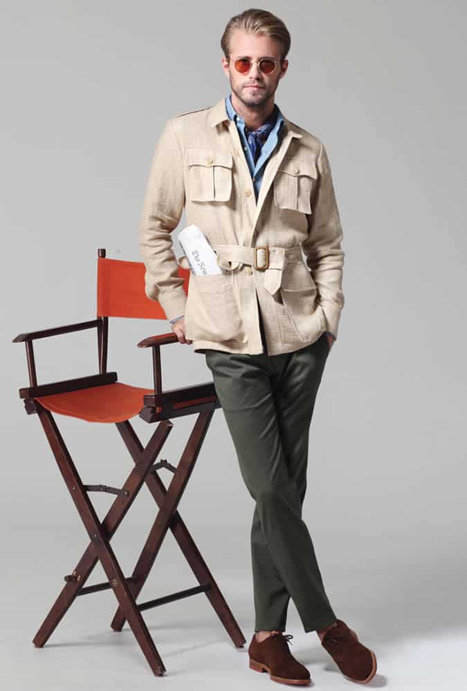 safari jacket with pockets by Ovadia & Sons