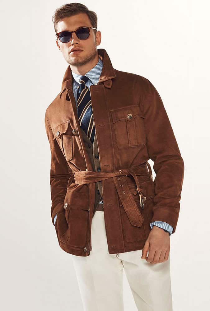 suede safari jacket by Massimo Dutti