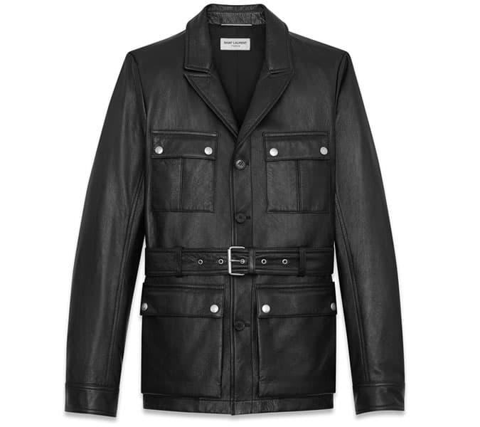 Saint Laurent SAHARIENNE JACKET IN BLACK LEATHER