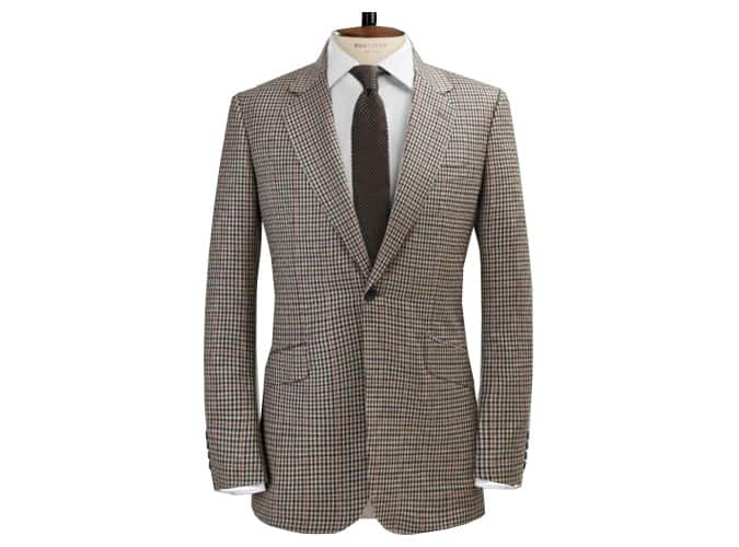 TAN GUN CHECK SINGLE BREASTED ONE BUTTON SPORTS JACKET
