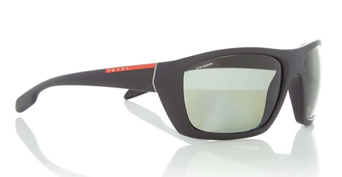 PRADA LINEA ROSSA Black Ps 06ss Rectangle Sunglasses
