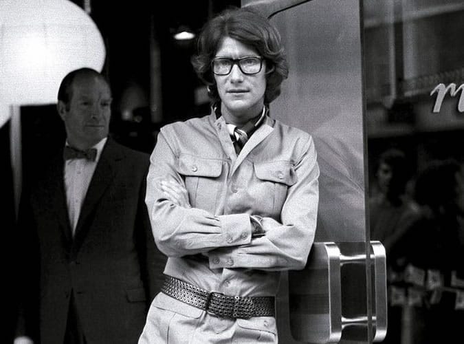 Yves Saint Laurent wearing a safari jacket