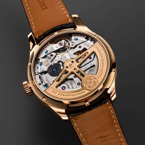 IWC Portugieser Watch Design Features - caseback with movement