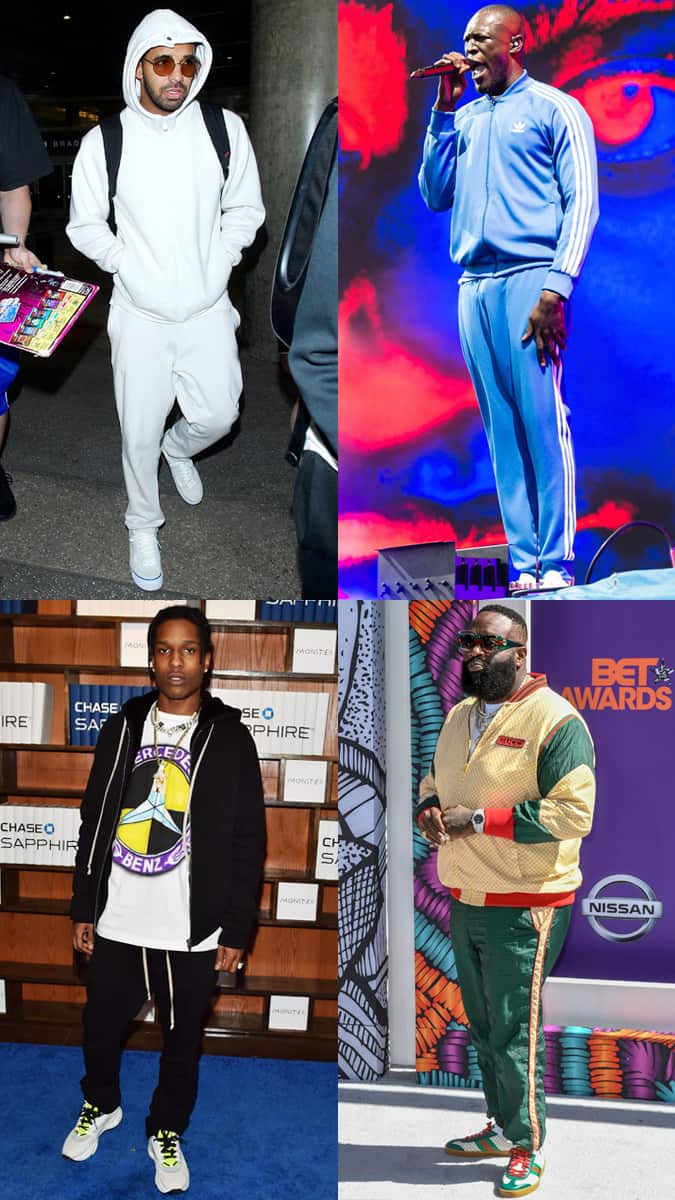Celebrities in tracksuits